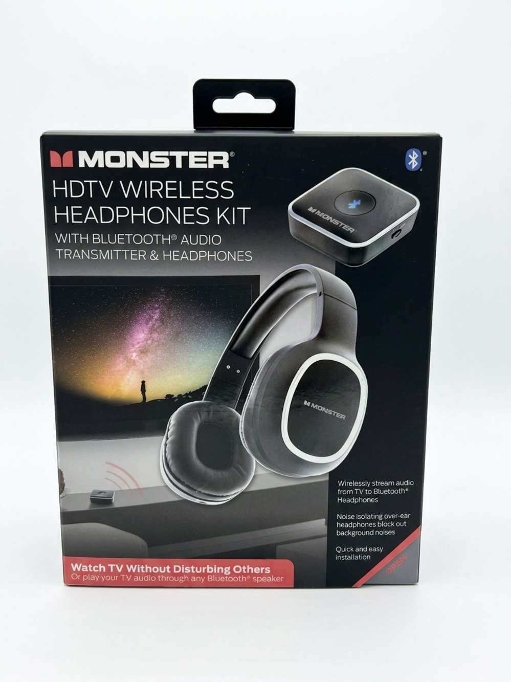 Monster HDTV Wireless Headphones Kit MTH9-1001-BLK Excellent Condition